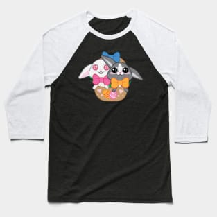 Twin Easter Bunnies Baseball T-Shirt